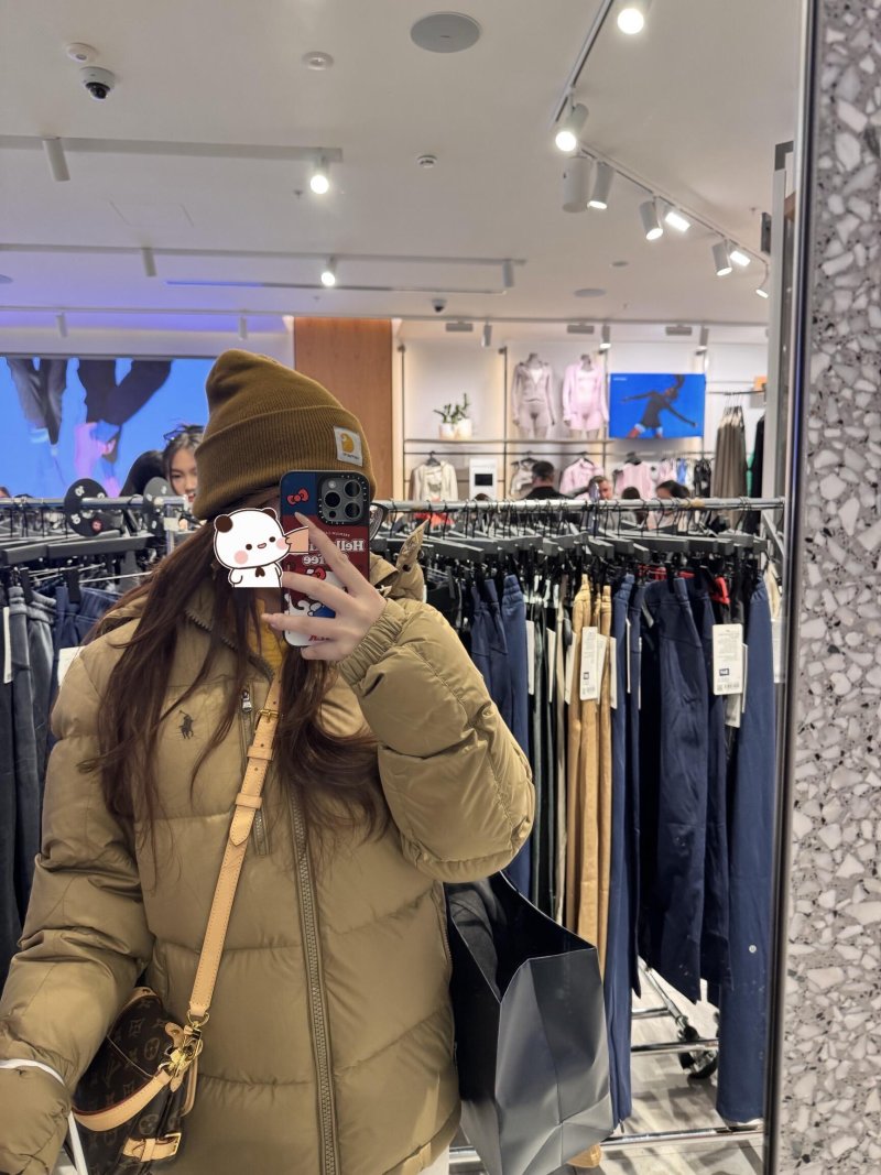 Women's Beige Puffer Down Jacket - Classic Quilted Winter Coat