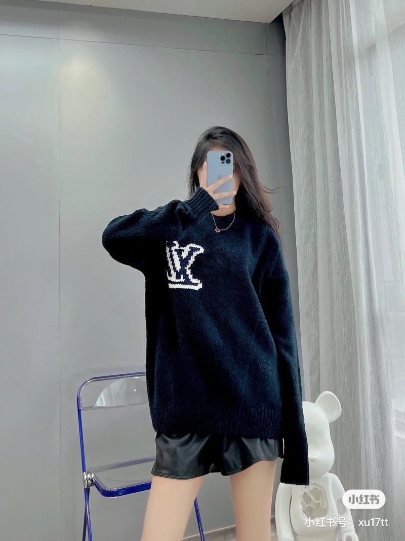 Louis Vuitton Black LV Logo Crewneck Sweater view