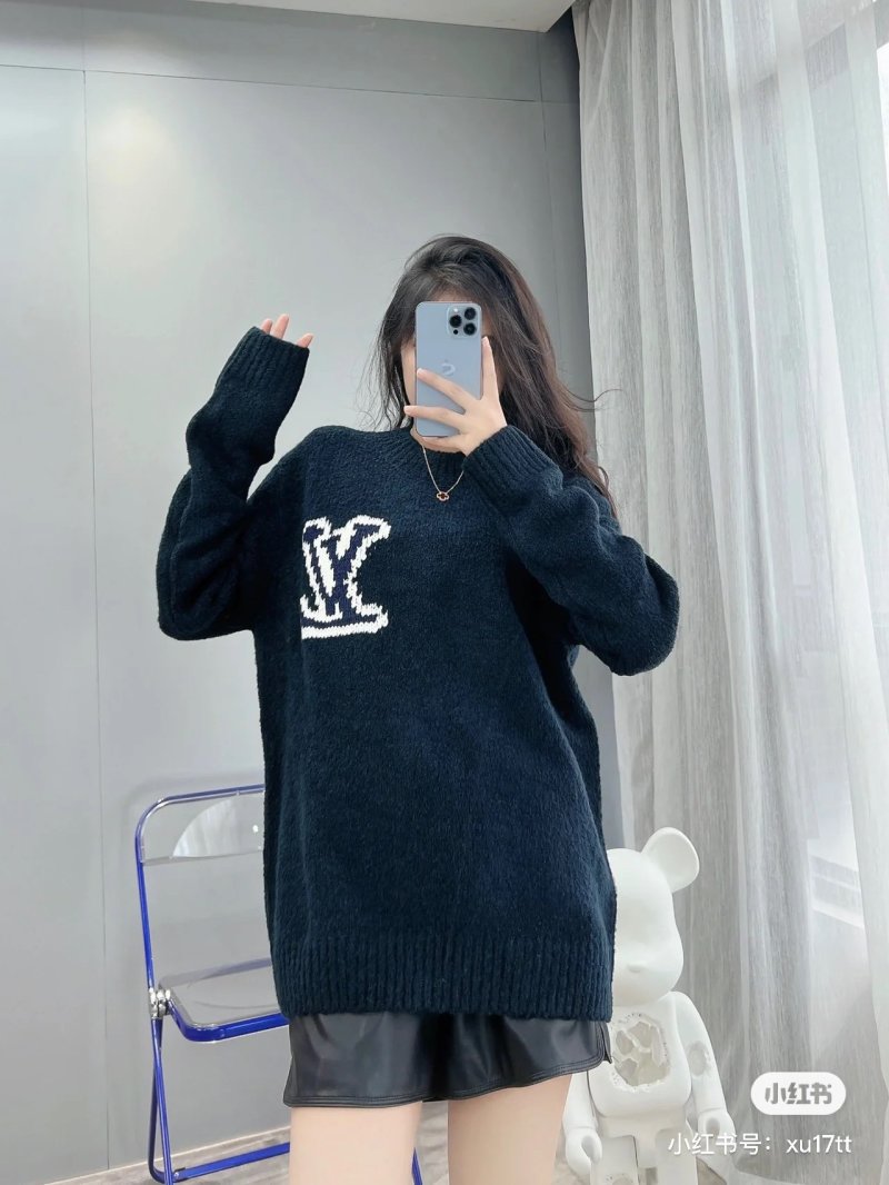 Louis Vuitton Black LV Logo Crewneck Sweater view