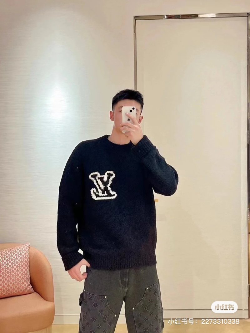 Louis Vuitton Black LV Logo Crewneck Sweater view