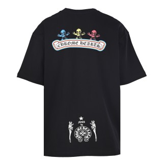 Chrome Hearts Colored Skull Graphic Short Sleeve T-Shirt Black view 3