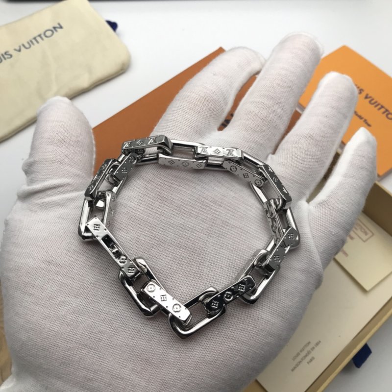 Louis Vuitton Monogram Silver Chain Bracelet
