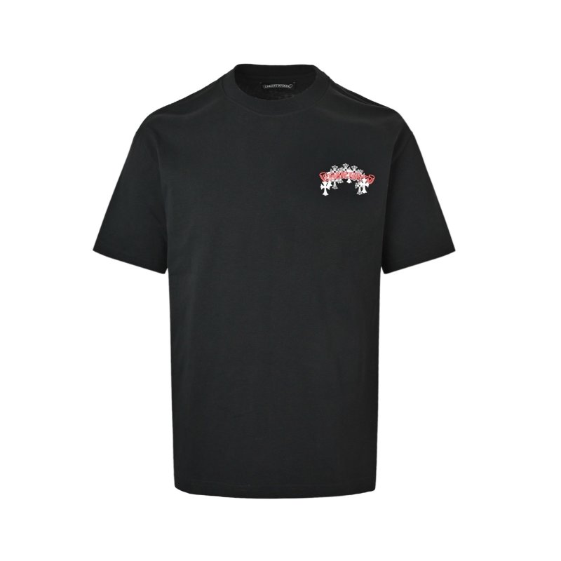 Black Embroidered Floral Short Sleeve T-Shirt view