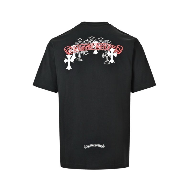Black Embroidered Floral Short Sleeve T-Shirt view