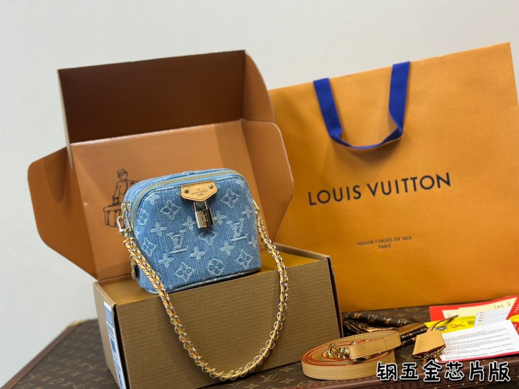 Louis Vuitton Monogram Denim Blue Crossbody Bag 13cm