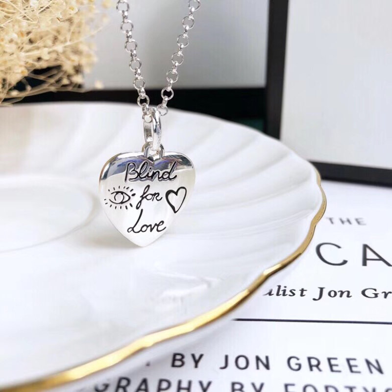 Gucci Love Bird Heart Silver Pendant Necklace view