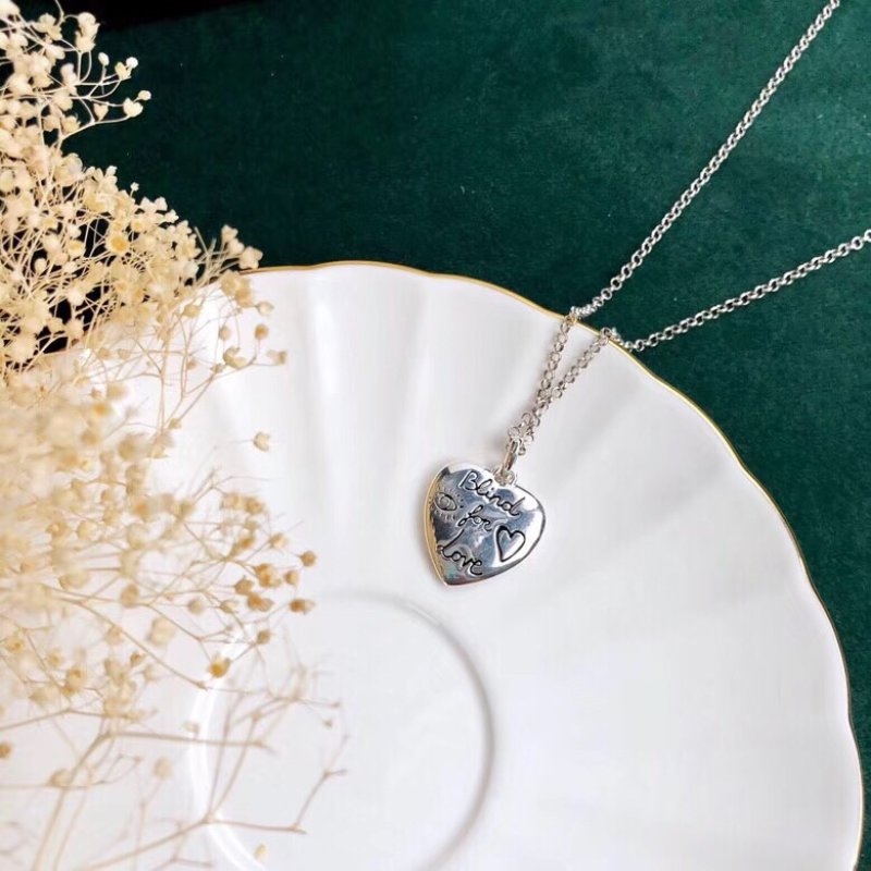 Gucci Love Bird Heart Silver Pendant Necklace view