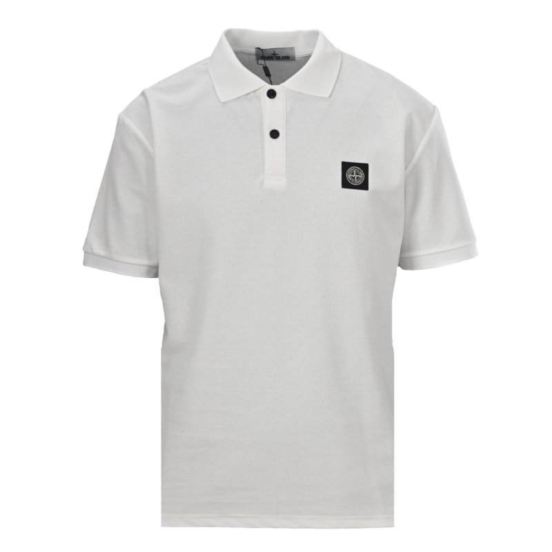 Stone Island White Short Sleeve Polo Shirt view