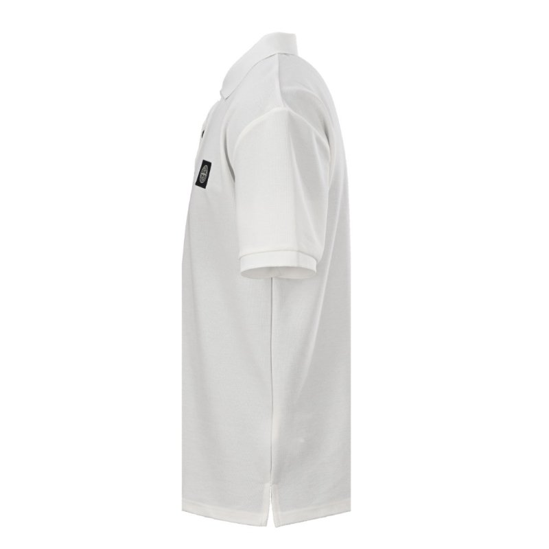 Stone Island White Short Sleeve Polo Shirt view