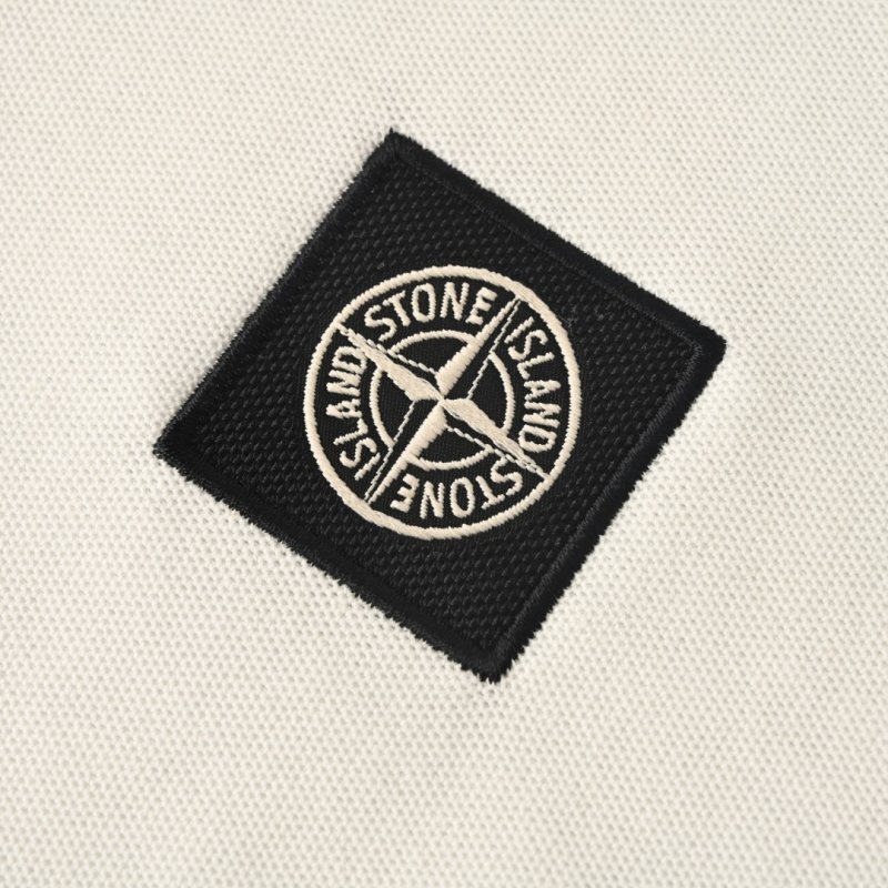 Stone Island White Short Sleeve Polo Shirt view