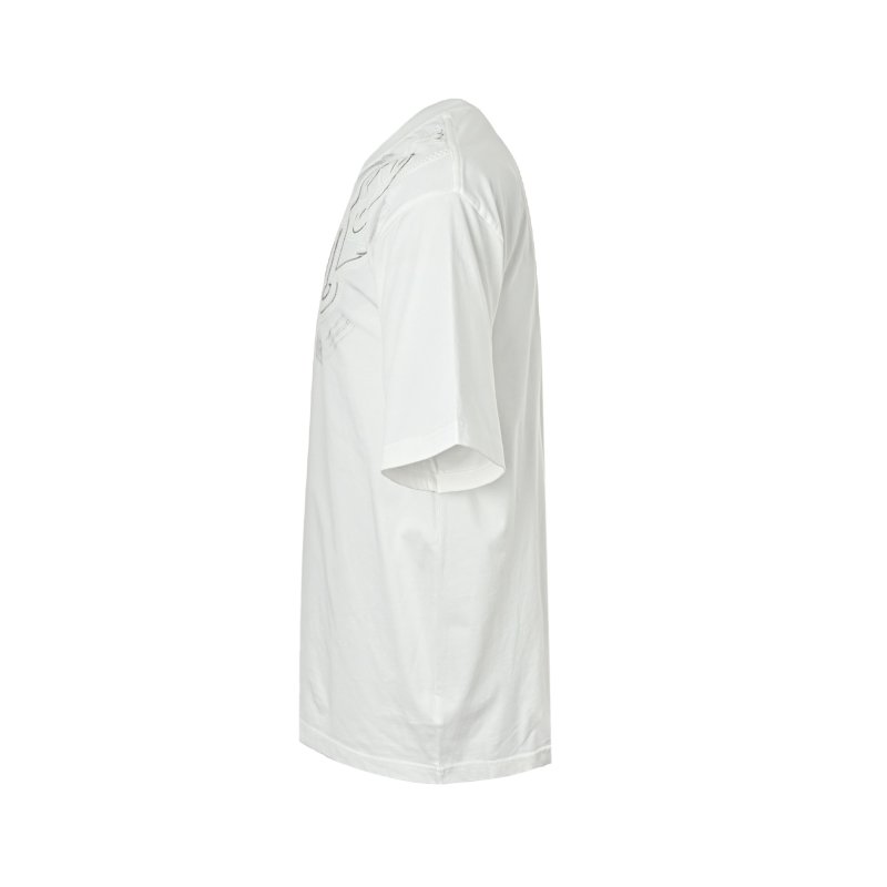 White Embroidered Graphic Short Sleeve T-Shirt view