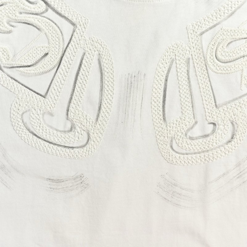 White Embroidered Graphic Short Sleeve T-Shirt view