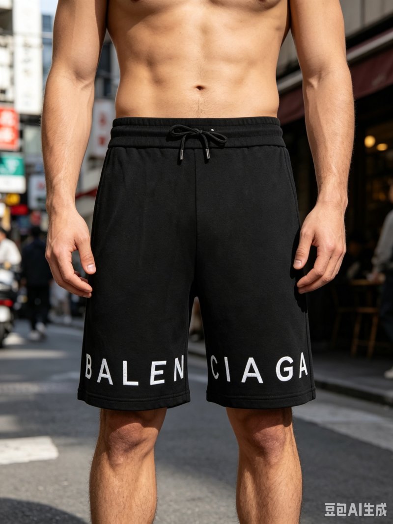 Balenciaga Black Logo Shorts