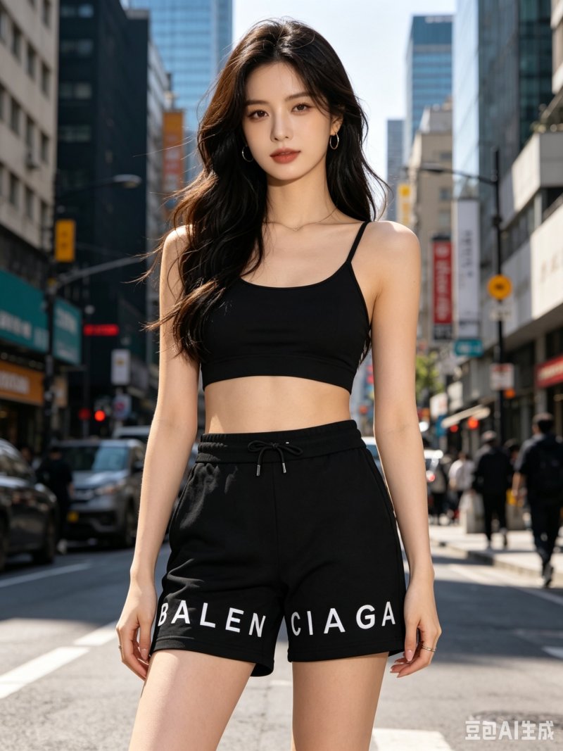 Balenciaga Black Logo Shorts view
