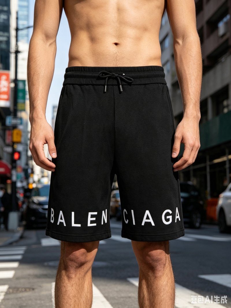 Balenciaga Black Logo Shorts view