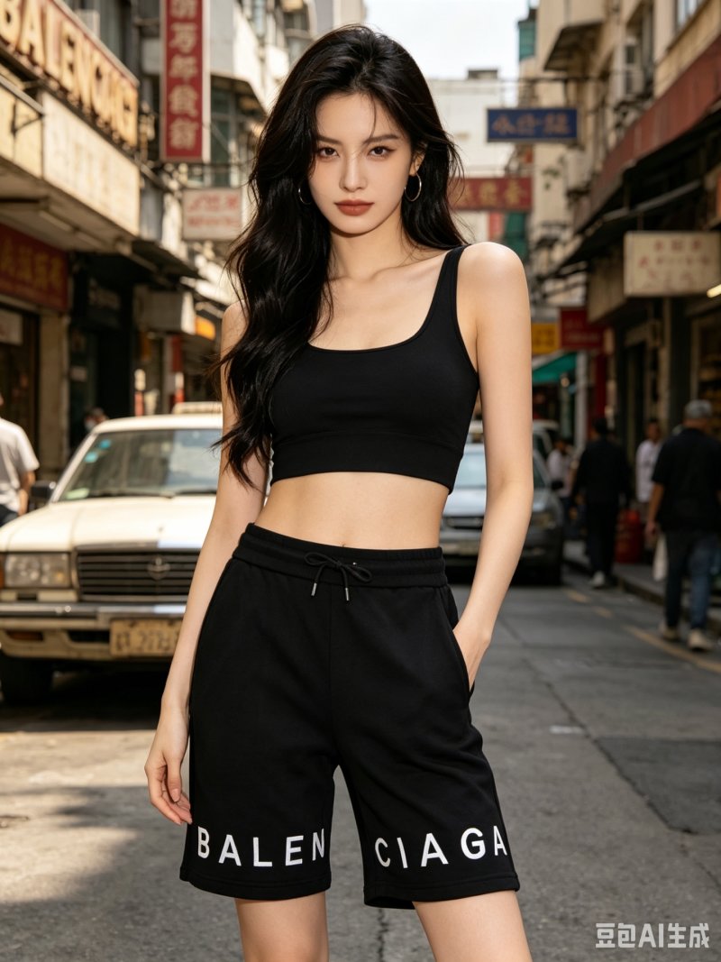 Balenciaga Black Logo Shorts view