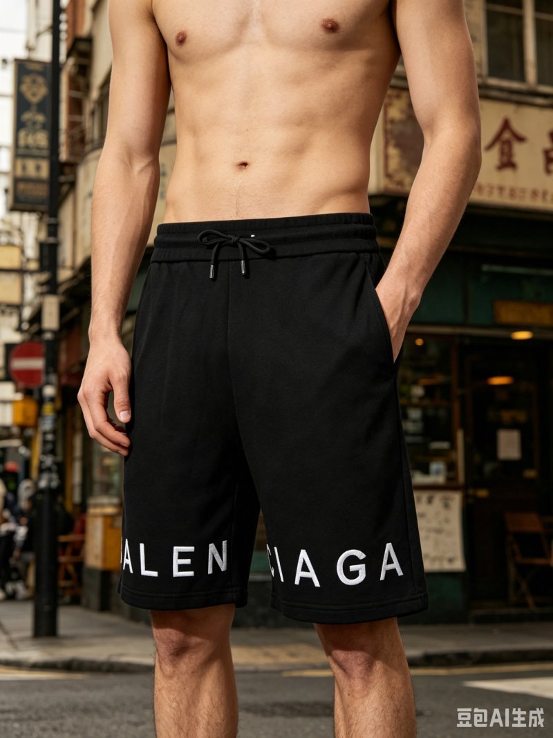 Balenciaga Black Logo Shorts view