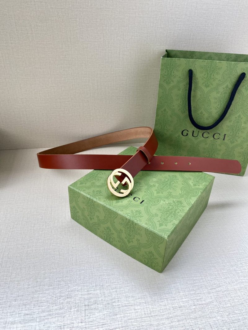 Gucci Double G Buckle Leather Belt - Brown view