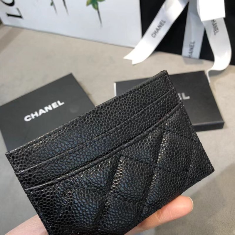 Chanel Black Quilted Leather Card Holder Wallet view
