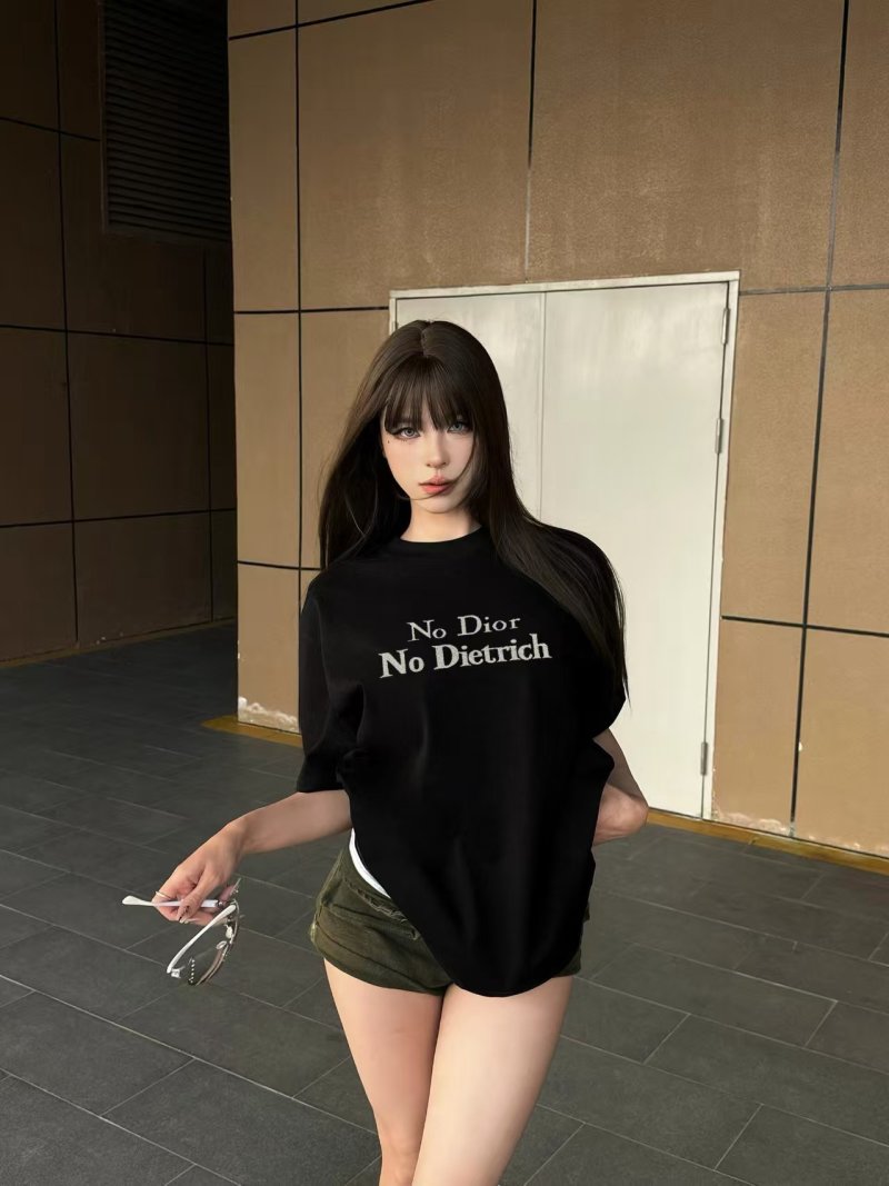 Dior Black 'No Dior No Dietrich' Graphic T-Shirt