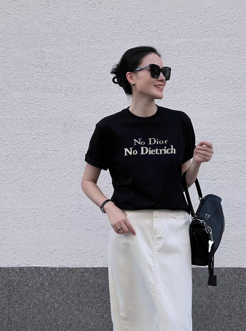 Dior 'No Dior No Dietrich' Black T-Shirt view