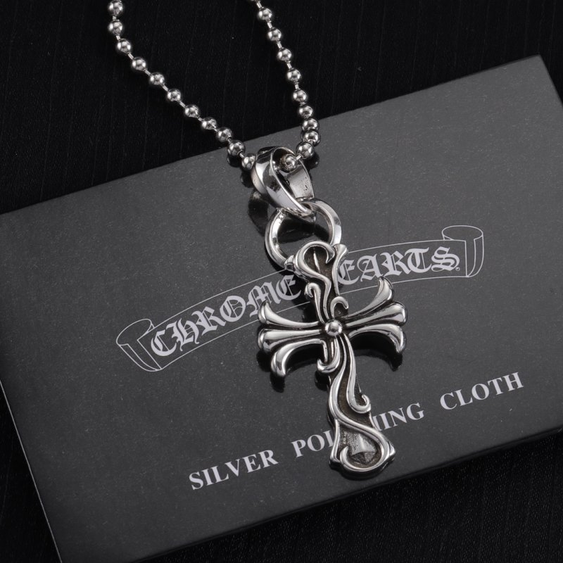 Chrome Hearts Silver Gothic Cross Pendant Necklace view