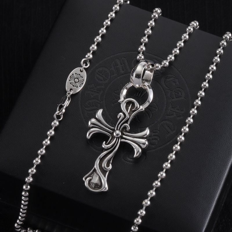 Chrome Hearts Silver Gothic Cross Pendant Necklace view