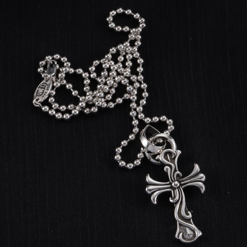 Chrome Hearts Silver Gothic Cross Pendant Necklace view