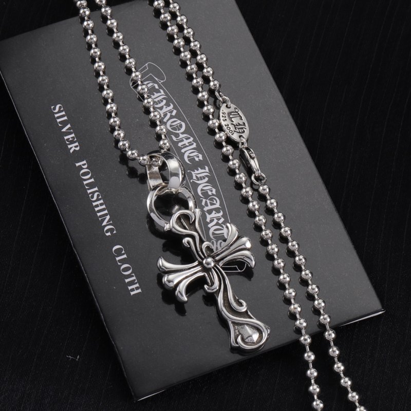 Chrome Hearts Silver Gothic Cross Pendant Necklace view