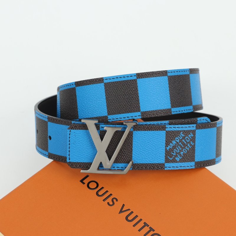 Louis Vuitton Damier Azur Blue Checkered Leather Belt view