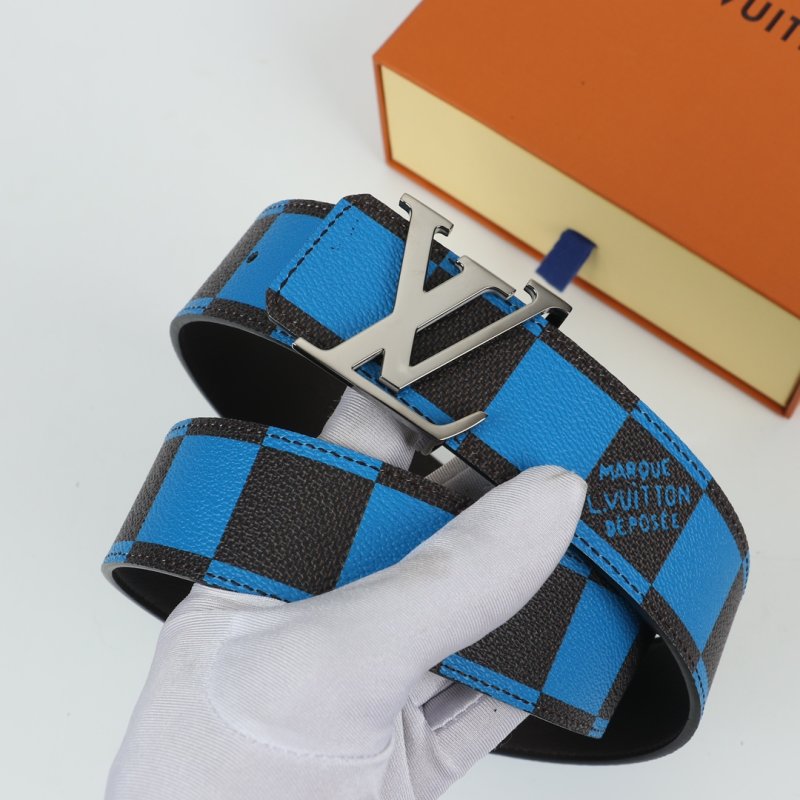 Louis Vuitton Damier Azur Blue Checkered Leather Belt view