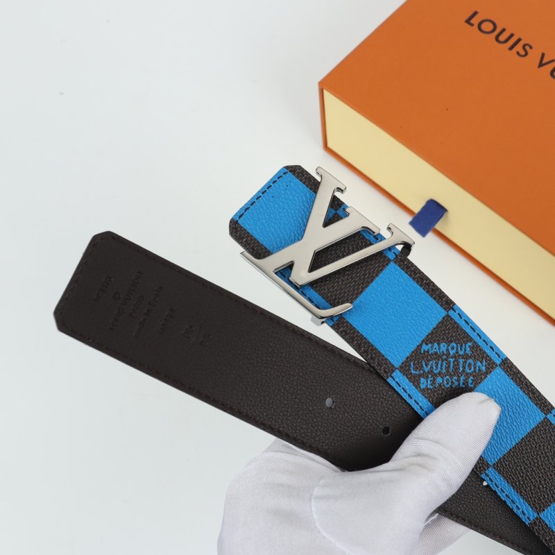 Louis Vuitton Damier Azur Blue Checkered Leather Belt view