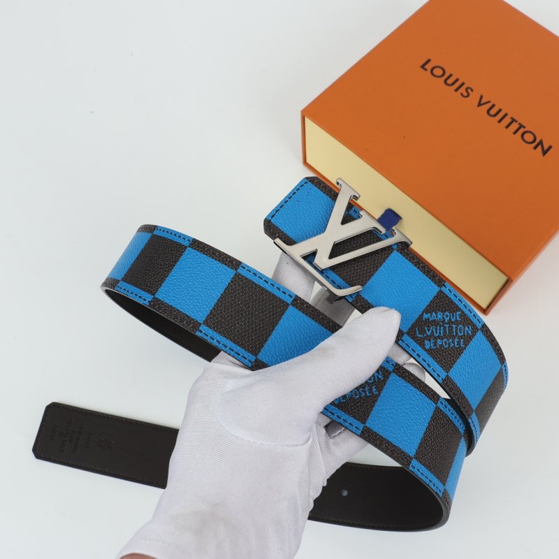 Louis Vuitton Damier Azur Blue Checkered Leather Belt view
