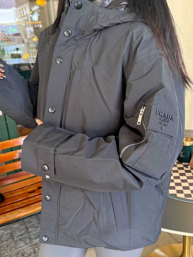 Black Puffy Down Jacket - Oversized Fit view