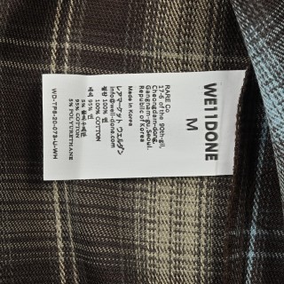 We11done Mixed Plaid Long Sleeve Shirt – Brown/Blue view 7