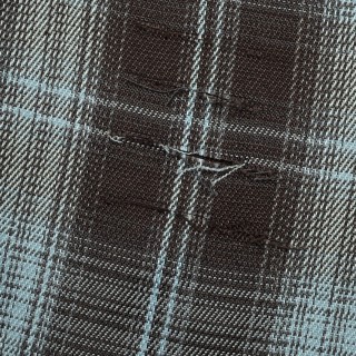 We11done Mixed Plaid Long Sleeve Shirt – Brown/Blue view 8