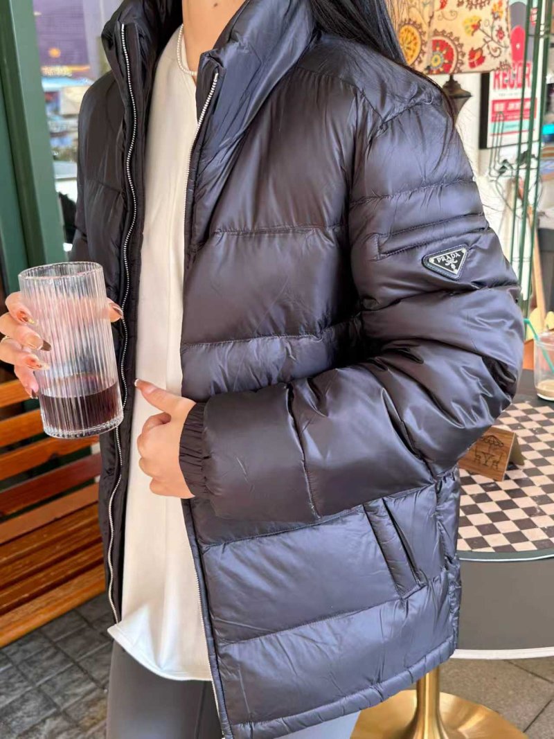 Prada Black Nylon Puffer Down Jacket