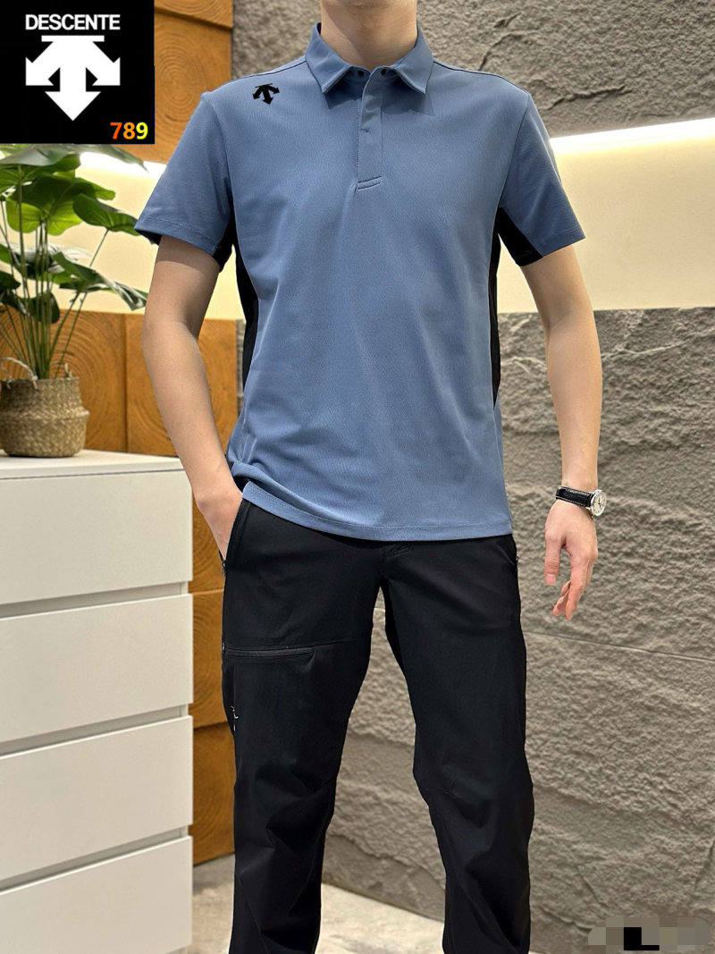 Descente Piqué Polo Shirt – Slate Blue
