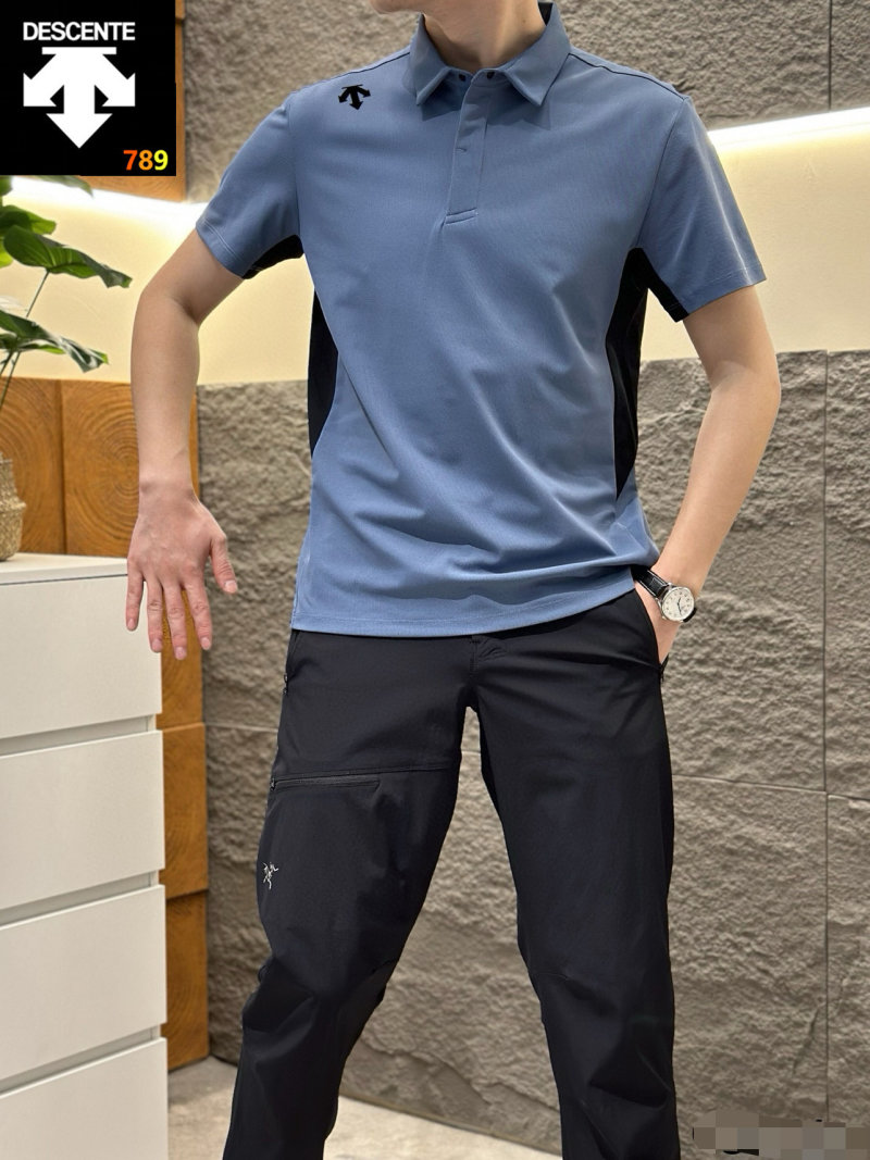 Descente Piqué Polo Shirt – Slate Blue view