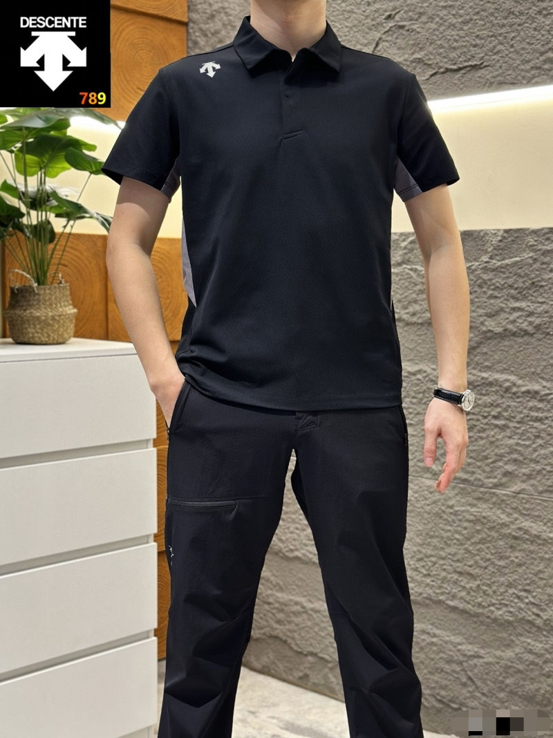 Descente Piqué Polo Shirt – Slate Blue view