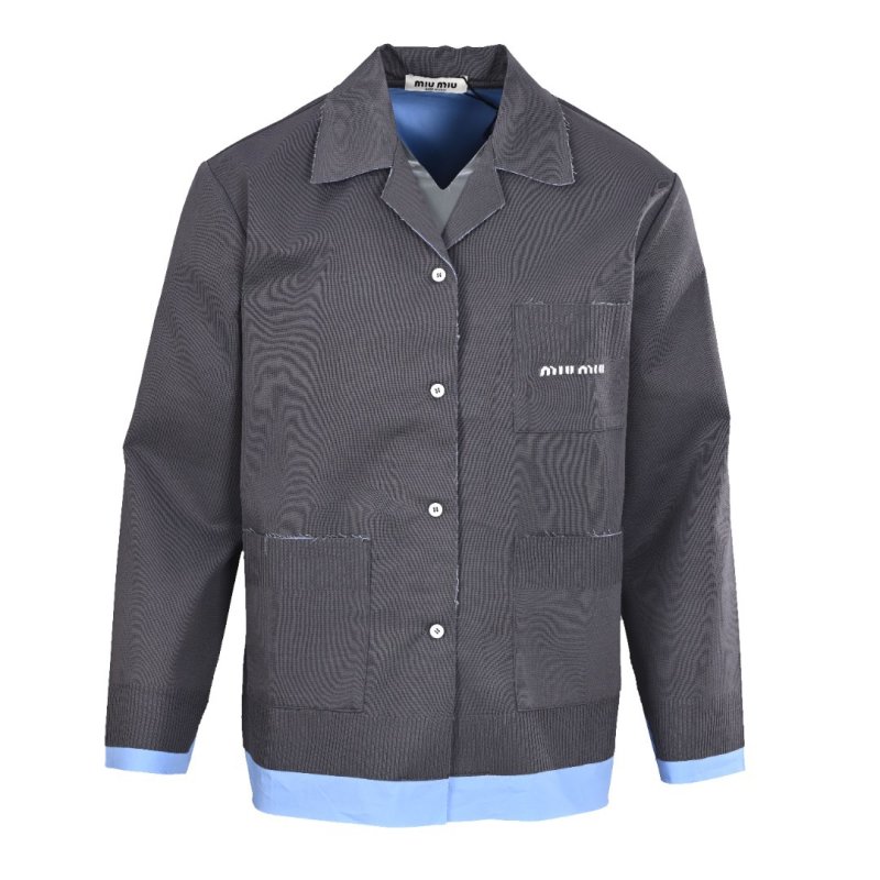Essentials Charcoal Oversized Wool Blend Shirt Jacket view