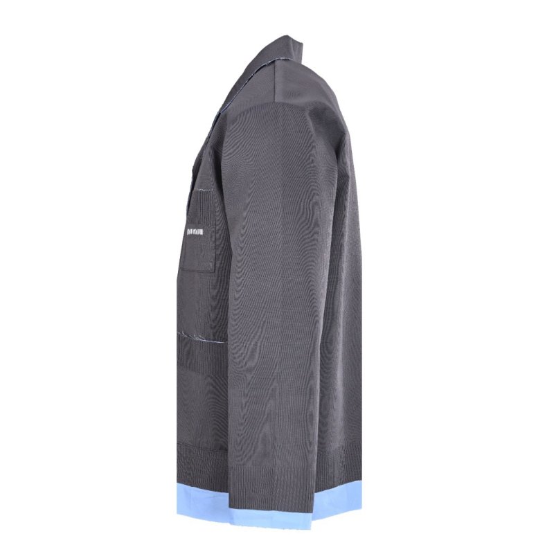 Essentials Charcoal Oversized Wool Blend Shirt Jacket view