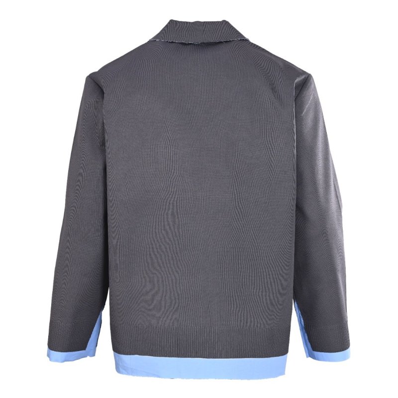 Essentials Charcoal Oversized Wool Blend Shirt Jacket view