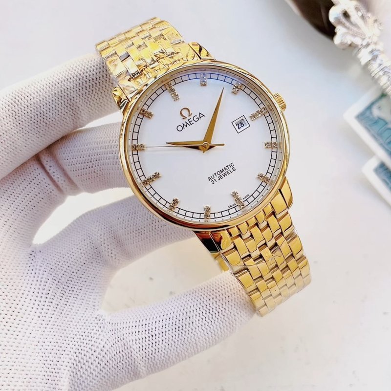 Omega De Ville Automatic Gold White Dial Watch