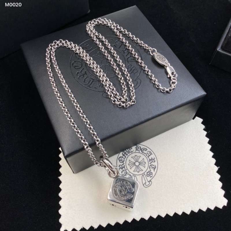 Chrome Hearts Dice Pendant Silver Chain Necklace