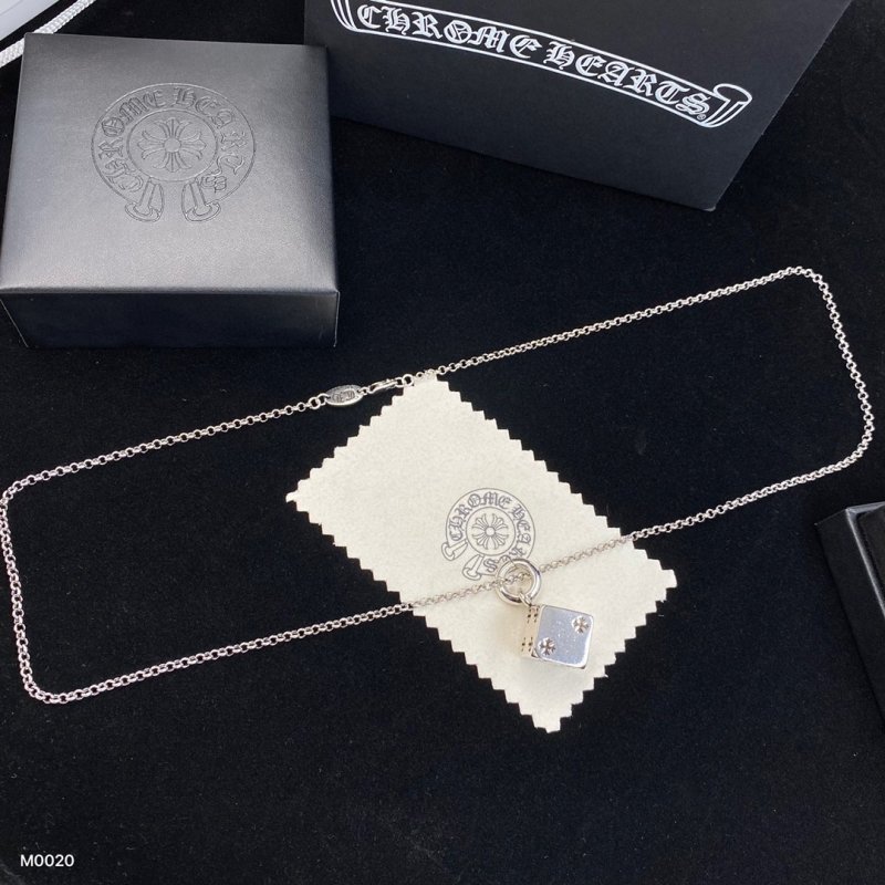 Chrome Hearts Dice Pendant Silver Chain Necklace view