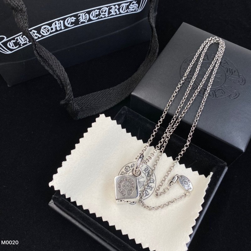 Chrome Hearts Dice Pendant Silver Chain Necklace view
