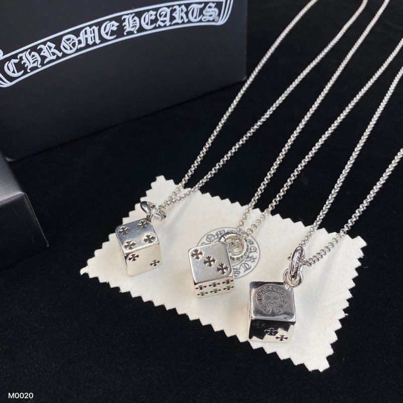 Chrome Hearts Dice Pendant Silver Chain Necklace view