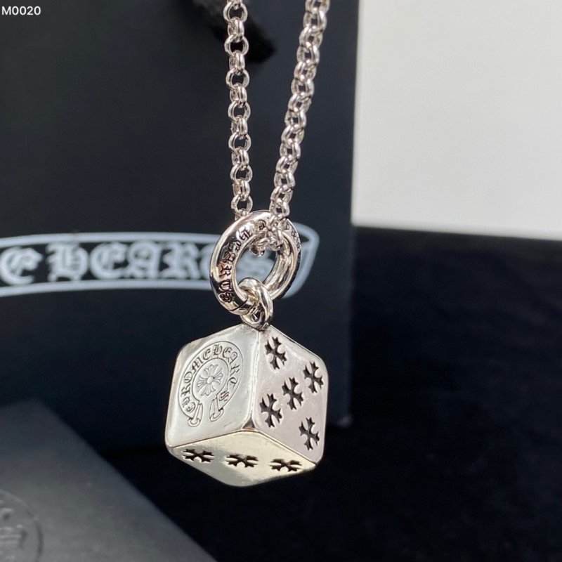 Chrome Hearts Dice Pendant Silver Chain Necklace view
