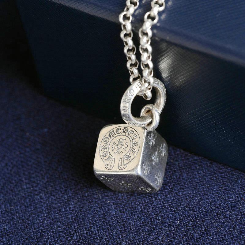 Chrome Hearts Dice Pendant Silver Chain Necklace view